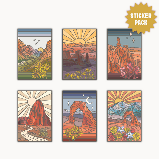Utah National Parks Sticker Pack | 6 Stickers