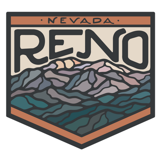 Reno Nevada Mountain Badge | Sticker