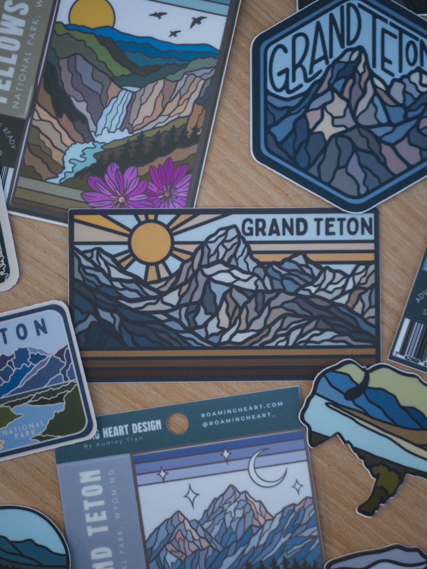 Grand Teton Retro Sunset | Sticker