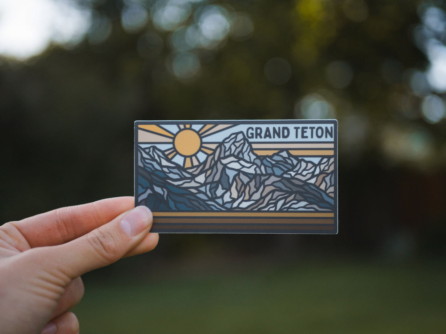 Grand Teton Retro Sunset | Sticker